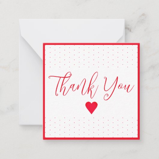 ミニありがとう赤い水玉模様 ノートカード (正面)