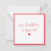 ミニありがとう赤い水玉模様 ノートカード (裏面)