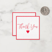 ミニありがとう赤い水玉模様 ノートカード (正面/裏面インサイチュ)