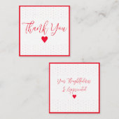 ミニありがとう赤い水玉模様 ノートカード (正面/裏面)