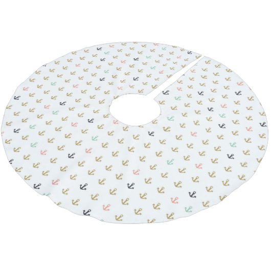 ミニいかりパターン ブラッシュドポリエステルツリースカート (アングル)