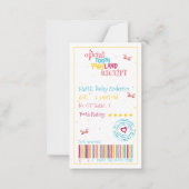 ミニおもしろい歯の妖精のレシートかわいい韻と ノートカード (正面)