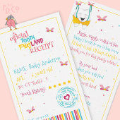 ミニおもしろい歯の妖精のレシートかわいい韻と ノートカード