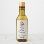 ミニお祝いサンキュー誕生日ポピーブーケ ワインラベル (正面)