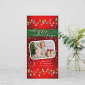 ミニきらめくクリスマスオーナメントお洒落写真 シーズンカード (スタンド正面)