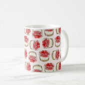 ミニさくらんぼチーズケーキ – ピンクマグカップ コーヒーマグカップ (正面右)
