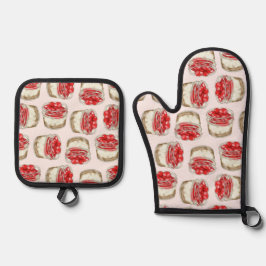 ミニさくらんぼチーズケーキ – ピンク 鍋つかみ&鍋敷きセット