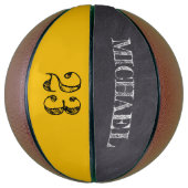ミニという名前のマスタード黄色の黒板エッチング バスケットボール (縦)
