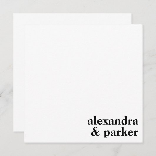 ミニはっきりしたマリモダンストタイポグラフィカップル名  ノートカード (正面/裏面)