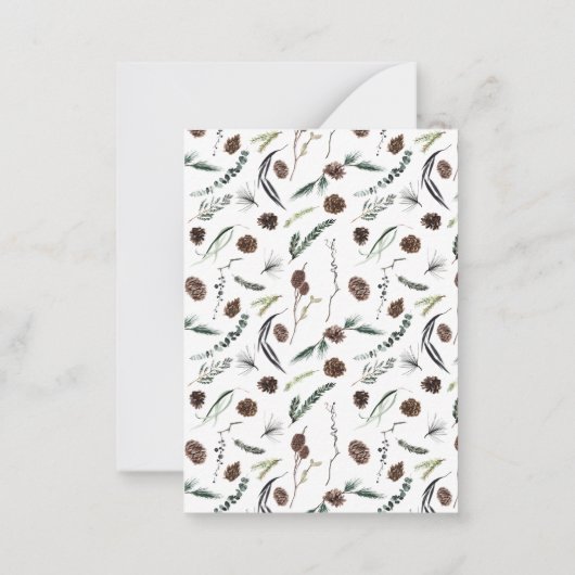 ミニほこりっぽい冬の水の色メリークリスマスフォト ノートカード (裏面)