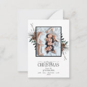 ミニほこりっぽい冬の水の色メリークリスマスフォト ノートカード (正面)