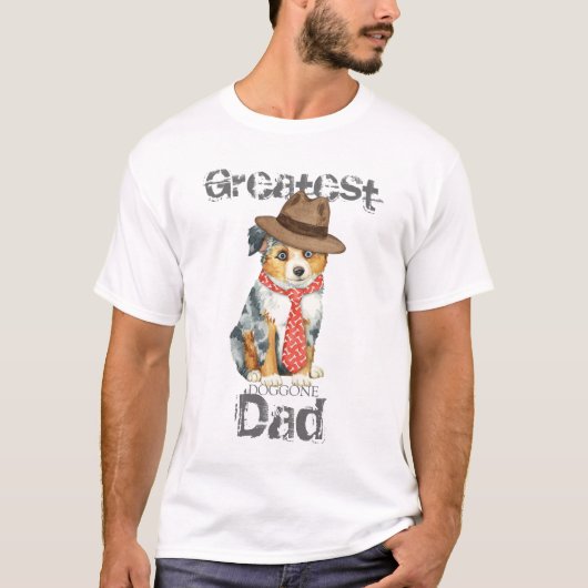 ミニアメリカンシェパードパパ Tシャツ (正面)