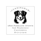 ミニアメリカーシェパードペットドッグ差出人住所 ラバースタンプ (インプリント)