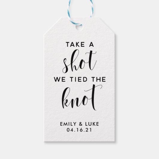 ミニアルコ結婚ールのFavritTags、撮影 ギフトタグ (正面)