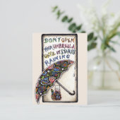 ミニアートキャットアンブレラ引用文はがき ポストカード (スタンド正面)