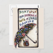 ミニアートキャットアンブレラ引用文はがき ポストカード (正面/裏面)