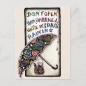 ミニアートキャットアンブレラ引用文はがき ポストカード (正面)