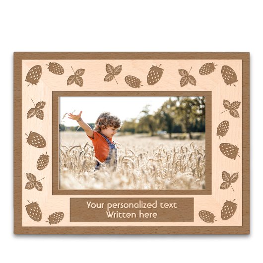 ミニイチゴパーソナライズされた レーザー彫刻フレーム