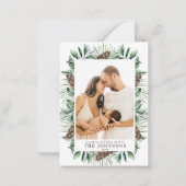 ミニウィンターパインコーンベリーフォトクリスマススクリプト ノートカード (正面)