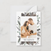 ミニウィンターパインベリークリスマスファミリーフォト ノートカード (正面)