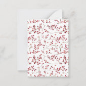 ミニウィンターレッドベリーウォーター色クリスマスフォト ノートカード (裏面)