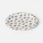 ミニウォーターカラーの虹 ペーパープレート (アングル)