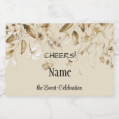 ミニウォーターカラーセピアスチルライフフローラドロップ リキュールボトルラベル (シングルラベル)