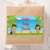 ミニウォーターボトルラベルルアウ（ハワイ式宴会）ベビーシャワー ラベル (インサイチュ)