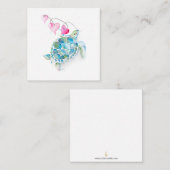 ミニウミガメのバレンタインデー ノートカード (正面/裏面)