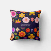 ミニエキゾチック花花柄 クッション (正面)