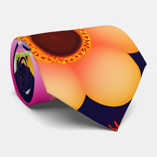 ミニエキゾチック花花柄 ネクタイ (ロール)