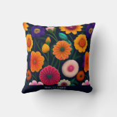 ミニエキゾチック花虹のパターン クッション (裏面)