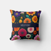 ミニエキゾチック花虹のパターン クッション (正面)
