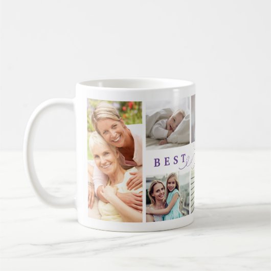 ミニエバー最高のフの写真コラージュのギフト コーヒーマグカップ (左)