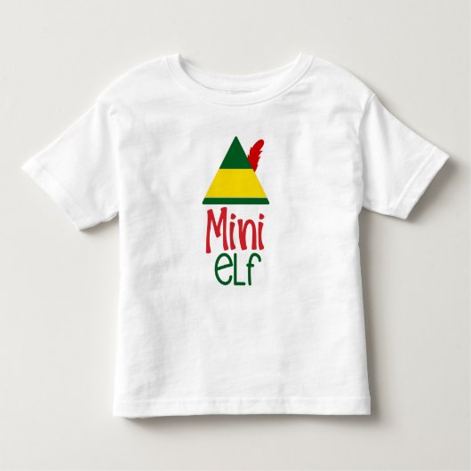 ミニエルフ 赤ちゃん 子供 クリスマス ホリデー 家族 楽しい トドラーTシャツ (正面)