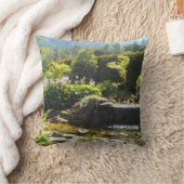 ミニエレガントウォーターフォール付きガーデンシーン クッション (ブランケット)