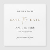 ミニエレガントマモダンリスト金ゴールドの保存 マグネット招待状 (正面)