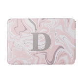 ミニエレガントマリストのピンクと白の大理石の顔 バスマット (正面)
