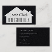 ミニエレガントマリストの家が黒の名刺を形作る 名刺 (正面/裏面)