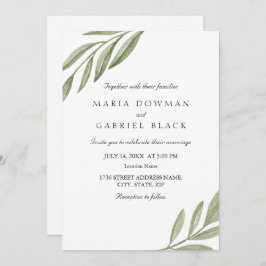 ミニエレガントマリスト葉結婚植物 招待状