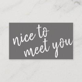 ミニエレガントマリスト、お目にかかれてうれしいグレー 名刺