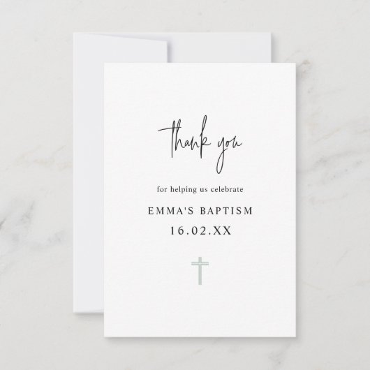ミニエレガントマリズム写真バプティスマ サンキューカード (正面)