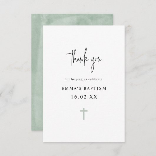 ミニエレガントマリズム写真バプティスマ サンキューカード (正面/裏面)