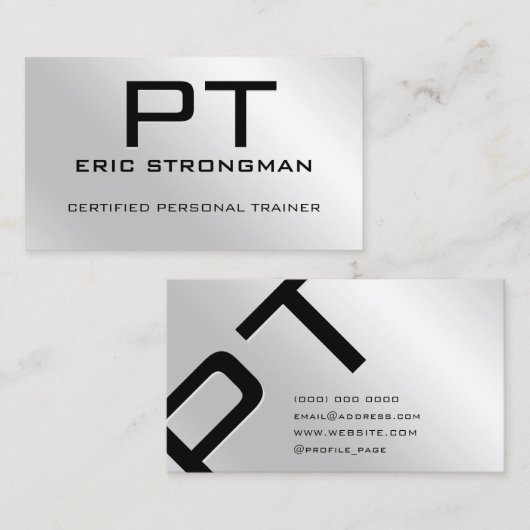 ミニエレガントマリフェイクスト金属銀   名刺 (正面/裏面)