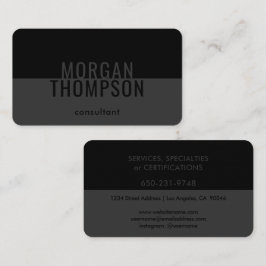 ミニエレガントマリモダンストプレーンブラックグレーシンプル 名刺
