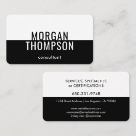 ミニエレガントマリモダンストプレーン白黒シンプル 名刺