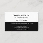 ミニエレガントマリモダンストプレーン白黒シンプル 名刺 (裏面)