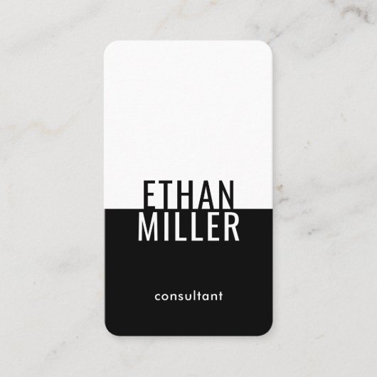 ミニエレガントマリモダンズム主義の縦書き白黒 名刺 (正面)