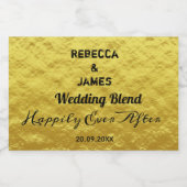 ミニエレガント金ゴールド&ブラック結婚ズきらめくワインL スパークリングワインラベル (シングルラベル)