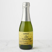 ミニエレガント金ゴールド&ブラック結婚ズきらめくワインL スパークリングワインラベル (正面)